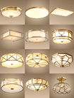 Caffè vivente del ristorante 10~50W del LED di illuminazione del soffitto della lampada della camera da letto domestica di rame della copertura di vetro