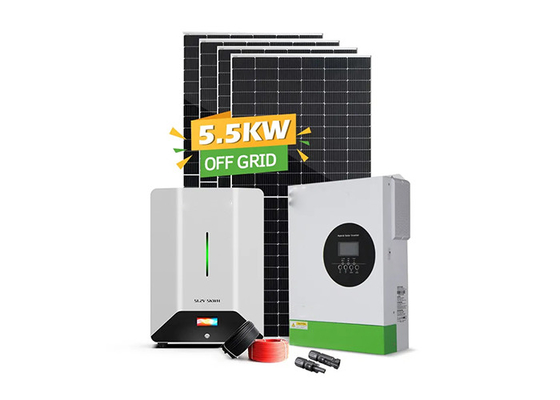 5.5kw Sistema di accumulo di energia solare Off Grid Completo pacchetto Silicio monocristallino