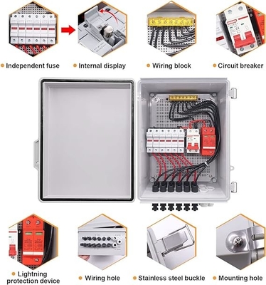 Box di distribuzione resistente alle intemperie per pannelli solari su rete / fuori rete