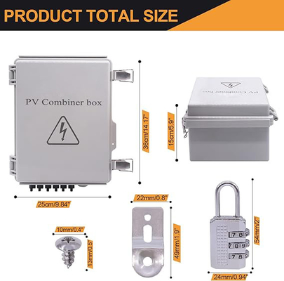 Box di distribuzione resistente alle intemperie per pannelli solari su rete / fuori rete