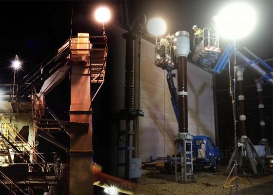 Torre Faro con Pallone LED di Sicurezza da 600W – Illuminazione Antiriflesso per Riparazioni Stradali