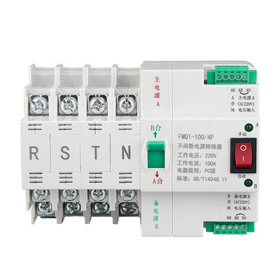 IEC 60947-6-1 del commutatore 2P 3P 4P 100A di 230V Mini Track Type Ats Transfer
