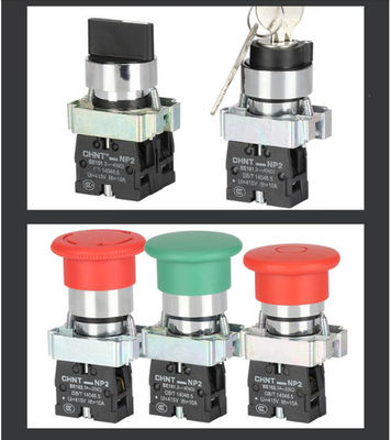 La vampata illuminata comandi elettrici industriali del pulsante NP2 di Chint dirige 24v 230v 1NO1NC