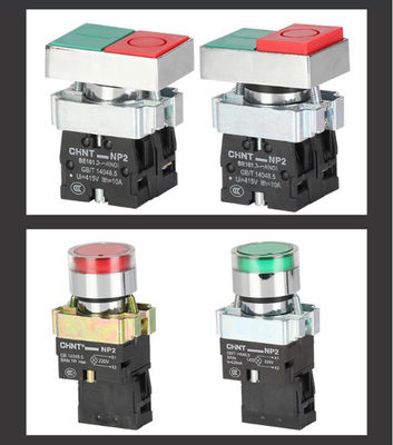 La vampata illuminata comandi elettrici industriali del pulsante NP2 di Chint dirige 24v 230v 1NO1NC